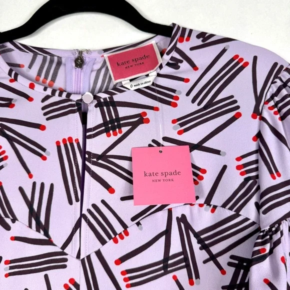 KATE SPADE Frozen Lilac Matches Dress - NJMUA391 - Sz 0 - Picture 8 of 15